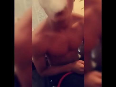 Handsome twink smoking shirtless