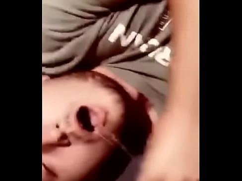 Twink takes a huge cock down his throat