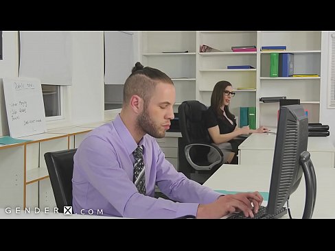 Guy Seduced By TS Manager And Fucks In Office