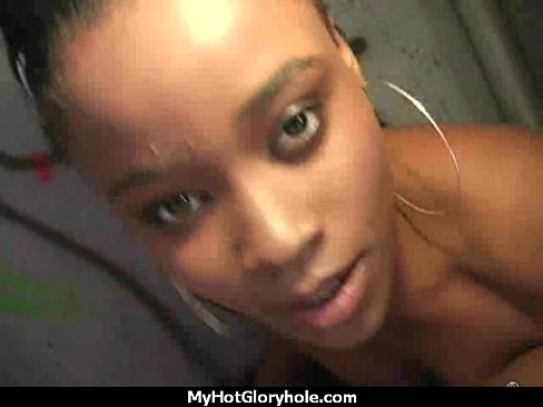 I sneak Black BJ as I fuck husband thrue gloryhole 23