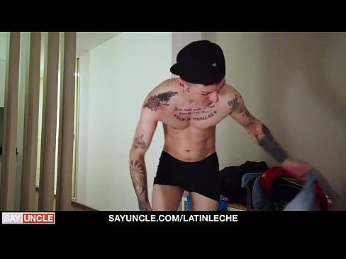 Handsome Latin Stranger Shows His Tattooed Body For Cash