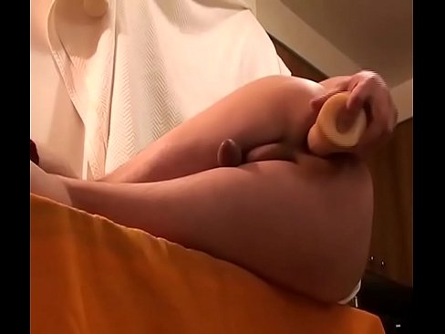 Horny Boy fucks himself with big dildo