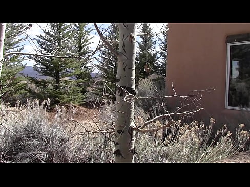 Nude outside at a casita in Taos, NM