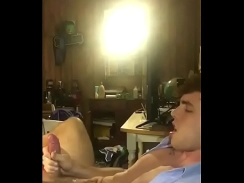 Cute college guy with tattoo cums in basement - hornycamguys.com