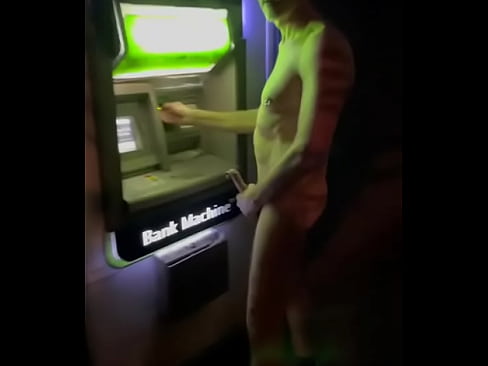 Going to a Cash MAchine NAked and erect at night on the high st