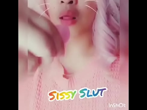 Sissy bitch eats spit and cum from Her own cage
