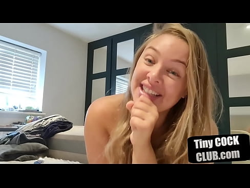 Mocking babe femina teases and humiliates his micro penis on webcam