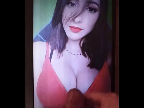 Latin big titted streamer Daniela Azuaje getting cum over her