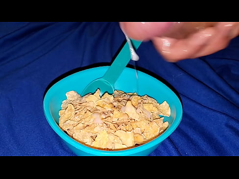 Frosted Cum flakes for breakfast.