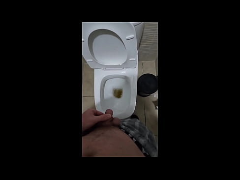 sexy dude pees on the toilet and in shower