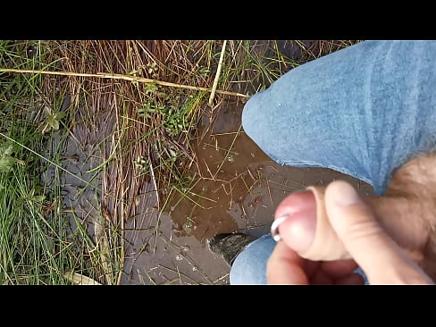 Nice cumshot with wellies and skinny jeans