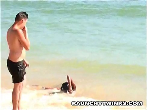 Two Horny Twinks Fucking On The Beach