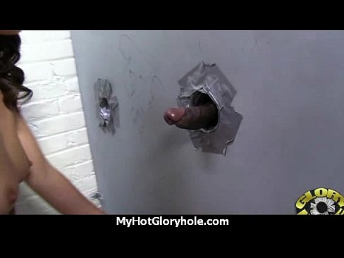 Ebony teen cleaning all the cocks at gloryhole 12