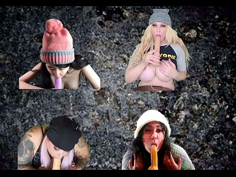 4 grunge chicks suck cocks together