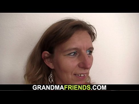 Cute old woman getting double pounded