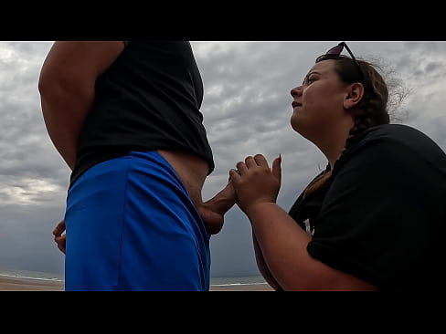 BBW MissLilyMonroe Deepthroats and Gags on Strangers Cock By The Beach