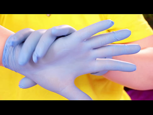 ASMR video with medical nitrile gloves (Arya Grander)