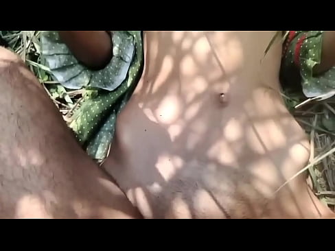 Indian young Desi girl took to the forest pressed her boobs and fucked her