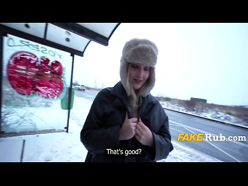 Pale Czech Girl Casted During A Blizzard Outdoor