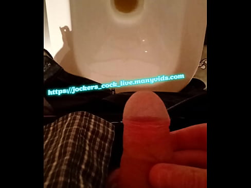 Fat cock pissing in the toilet
