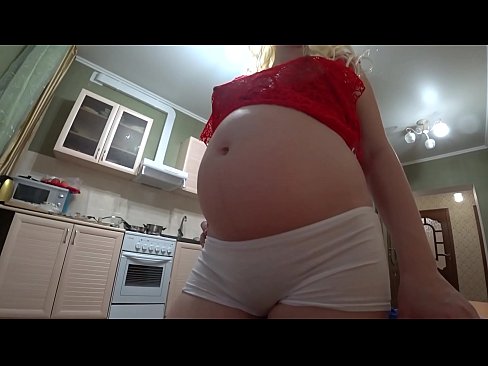 Girlfriend with a wide zucchini fucked her in early pregnancy. Chubby overgrown cunt and juicy ass pov. Lesbians.