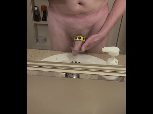 Jerking wearing cock ring