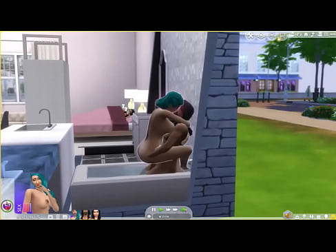 Cansada del trabajo mi pareja se coge a una scort en la ducha Sims 4