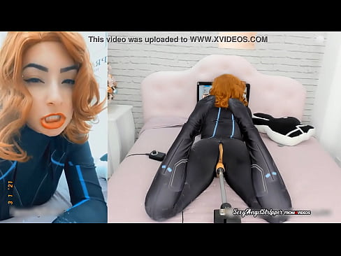 redhead Cosplay loves to play with a sex machine