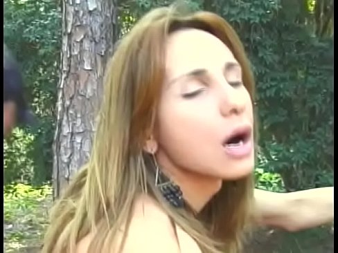 Amazing latina tranny moans while her asshole licked then fucked hard by horny dude at the wood