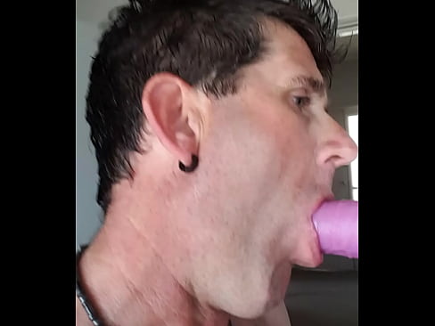 Practicing sucking cock