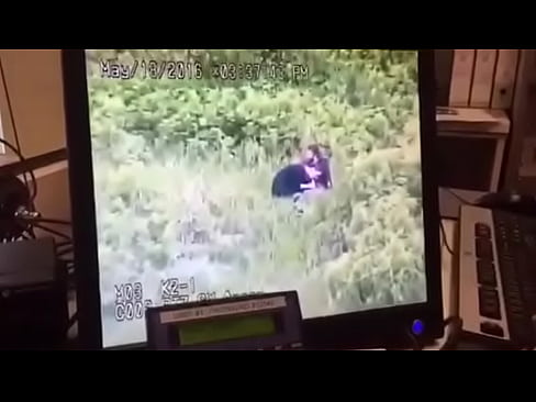 Couple caught Outdoor through Camera