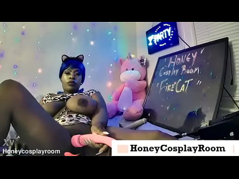 HONEY COSPLAY ROOM -- FIRE CAT -- Big Titty Fat Pussy Cum PT.2