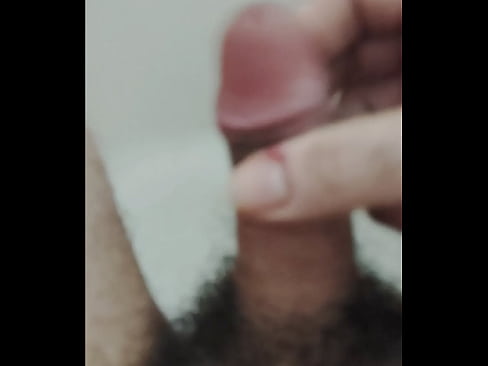 Little dick stroking big cumshot