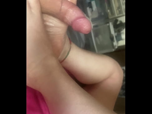 Footjob with pretty pink toes