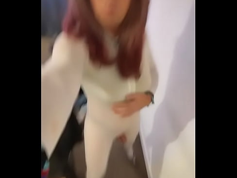 Jessica in a white body suit boobs and hot legs and soft cock