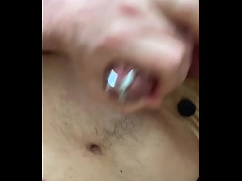 Locked boy Cumming in chastity