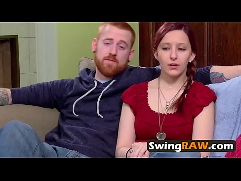 Male swinger is receiving a hot blowjob