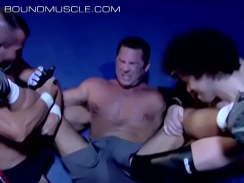 Three gay wrestlers show off their skills in the ring