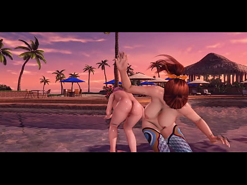 DOAXVV Nude Butt Battle - Elise vs Kasumi