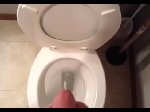 My bf shooting load huge load in the toilet