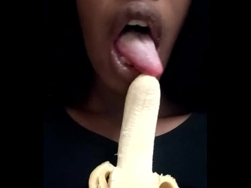 Banana licking from pretty girl