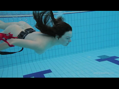 Slightly hairy Serbian teen Katy swimming