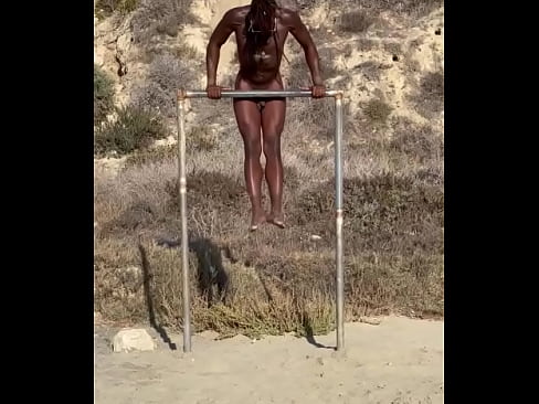 Muscle ups on the beach