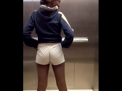 Showing my cute booty in the lift