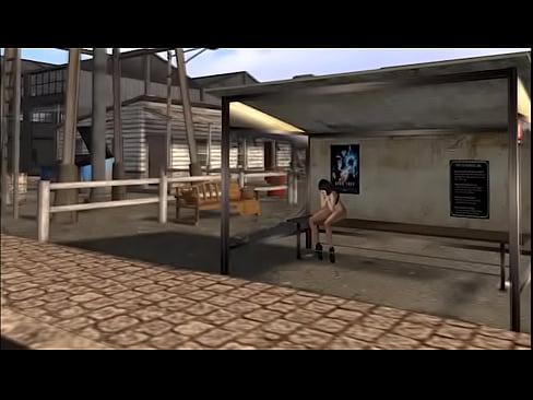 A cop fucks jade in a bus stop