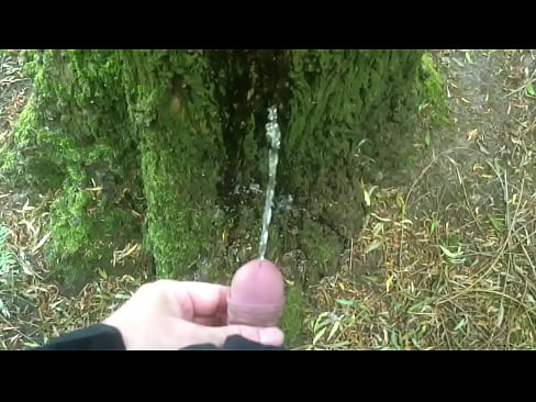 Man pissing on a tree