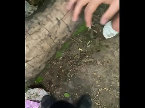 Sucking a Black cock in the park