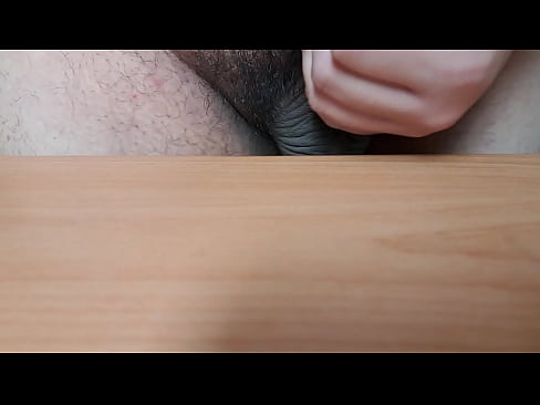 Small cock Cumming on my table