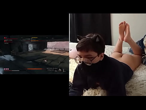 Femboy dominates double Genichiro mod in Sekiro Shadows Die Twice with ass and feet out @Kazdotia