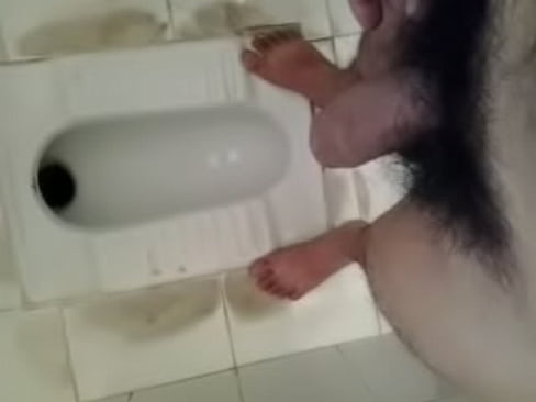 Pissing at home toilet